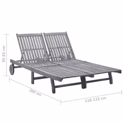 VidaXL 3061400 sedia da esterno Salone Seduta imbottita Legno di acacia Verde, Grigio - Vista aggiuntiva 6
