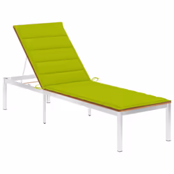 VidaXL 3061469, Salone, Seduta imbottita, Legno di acacia, Acciaio inox, Verde, Poliestere, 2000 mm