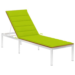 VidaXL 3061469 sedia da esterno Salone Seduta imbottita Legno di acacia, Acciaio inox Verde