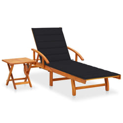 VidaXL 3061624 sedia da esterno Salone Seduta imbottita Legno di acacia Nero