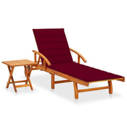 VidaXL 3061626 sedia da esterno Salone Seduta imbottita Legno di acacia Rosso