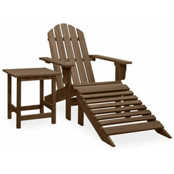 Sedia Adirondack con Ottomana e Tavolo Abete Massello Marrone Vidaxl 6416
