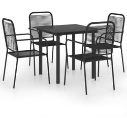 Vidaxl - Set da Pranzo da Giardino 5 pz Nero in Vetro e Acciaio