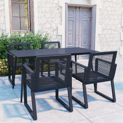 vidaXL Set da Pranzo da Giardino 5 pz in Rattan PVC Nero