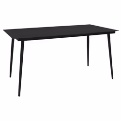 vidaXL Set da Pranzo da Giardino 7 pz in Rattan PVC Nero - Vista aggiuntiva 3