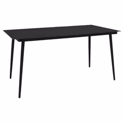 vidaXL Set da Pranzo da Giardino 9 pz in Rattan PVC Nero - Vista aggiuntiva 3