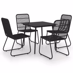 vidaXL Set da Pranzo da Giardino 5 pz in Polyrattan e Vetro - Vista aggiuntiva 2