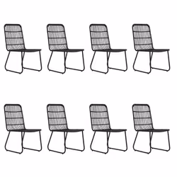vidaXL Set da Pranzo da Giardino 9 pz in Polyrattan e Vetro - Vista aggiuntiva 3