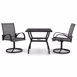 vidaXL Set da Pranzo da Giardino 3 pz in Textilene e Acciaio - Vista aggiuntiva 2