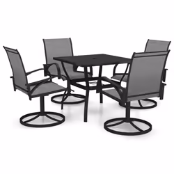 vidaXL Set da Pranzo da Giardino 5 pz in Textilene e Acciaio - Vista aggiuntiva 2