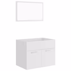 vidaXL Set Mobili da Bagno 2 pz Bianco in Legno Multistrato - Vista aggiuntiva 2