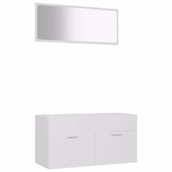 vidaXL Set Mobili da Bagno 2 pz Bianco in Legno Multistrato - Vista aggiuntiva 2