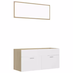 VidaXL 804814, Bianco, Quercia, Legno, 1000 mm, 385 mm, 460 mm, 100 cm