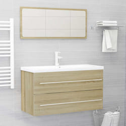 vidaXL Set Mobili da Bagno 2 pz Rovere Sonoma in Legno Multistrato