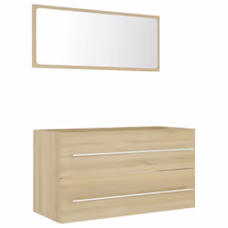 vidaXL Set Mobili da Bagno 2 pz Rovere Sonoma in Legno Multistrato - Vista aggiuntiva 2