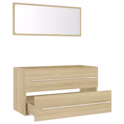 vidaXL Set Mobili da Bagno 2 pz Rovere Sonoma in Legno Multistrato - Vista aggiuntiva 3