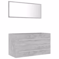 Set Mobili da Bagno 2 pz Grigio Cemento in Legno Multistratocod mxl 72101 - Vista aggiuntiva 2