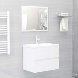 Vidaxl - Set da bagno con mobile sotto lavabo e specchio elegante e semplice vari colori colore : Bianco Lucido