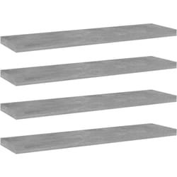 Ripiani per Libreria 4pz Grigio Cemento 40x10x1,5cm Multistrato Vidaxl 480375