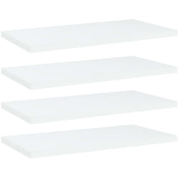 Ripiani per Libreria 4pz Bianchi 40x20x1,5 cm Legno Multistrato Vidaxl 14756