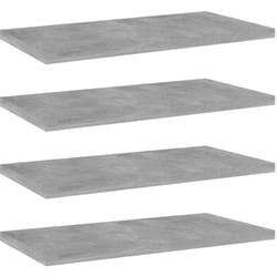 Ripiani per Libreria 4pz Grigio Cemento 40x20x1,5cm Multistrato Vidaxl 63771