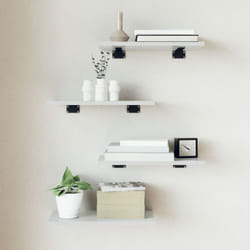 vidaXL Ripiani per Libreria 4 pz Bianco Lucido 40x20x1,5cm Multistrato