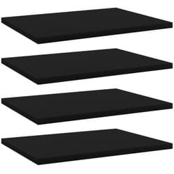 Ripiani per Libreria 4pz Neri 40x30x1,5cm in Legno Multistrato