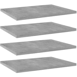 Ripiani per Libreria 4pz Grigio Cemento 40x30x1,5cm Multistrato Vidaxl 980337