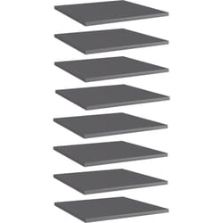 Ripiani per Libreria 8pz Grigio Lucido 40x40x1,5cm Multistrato Vidaxl 20939