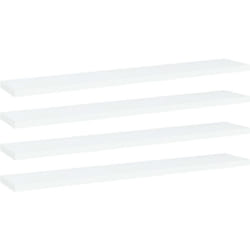 Ripiani per Libreria 4pz Bianchi 60x10x1,5 cm Legno Multistrato