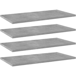 Ripiani per Libreria 4pz Grigio Cemento 60x30x1,5cm Multistrato Vidaxl 566548