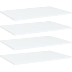 Ripiani per Libreria 4pz Bianchi 60x40x1,5 cm Legno Multistrato