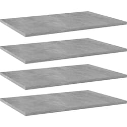 Ripiani per Libreria 4pz Grigio Cemento 60x40x1,5cm Multistrato Vidaxl 73642