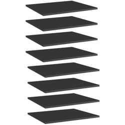 Ripiani per Libreria 8pz Nero Lucido 60x50x1,5cm Multistrato Vidaxl 77254