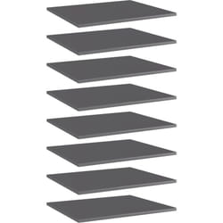 Ripiani per Libreria 8pz Grigio Lucido 60x50x1,5cm Multistrato Vidaxl 34514