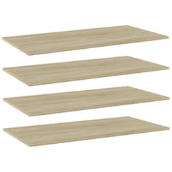 Ripiani per Libreria 4pz Rovere Sonoma 80x20x1,5cm Multistrato Vidaxl 826522