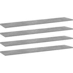 Ripiani Libreria 4pz Grigio Cemento 100x20x1,5cm Multistrato Vidaxl