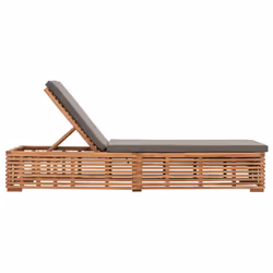 VidaXL 316038 sedia da esterno Salone Seduta imbottita Poliestere, Teak Grigio