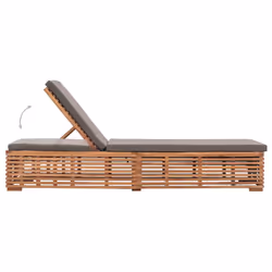 VidaXL 316038 sedia da esterno Salone Seduta imbottita Poliestere, Teak Grigio - Vista aggiuntiva 5