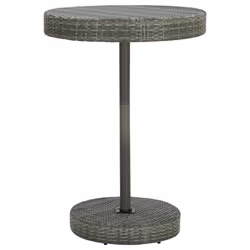 vidaXL Set da Bar da Giardino 5 pz con Cuscini in Polyrattan Grigio - Vista aggiuntiva 3