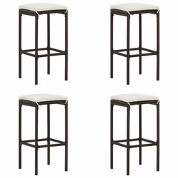 vidaXL Set da Bar da Giardino 5 pz con Cuscini in Polyrattan Marrone - Vista aggiuntiva 3