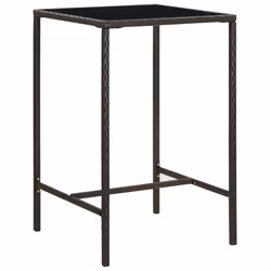 vidaXL Set da Bar da Giardino 5 pz con Cuscini in Polyrattan Marrone - Vista aggiuntiva 3