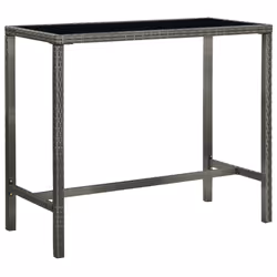 vidaXL Set da Bar da Giardino 9 pz con Cuscini in Polyrattan Grigio - Vista aggiuntiva 3