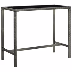 vidaXL Set da Bar da Giardino 7 pz in Polyrattan Grigio - Vista aggiuntiva 3