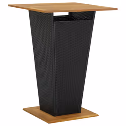 vidaXL Set da Bar da Giardino 5 pz con Cuscini in Polyrattan Nero - Vista aggiuntiva 3