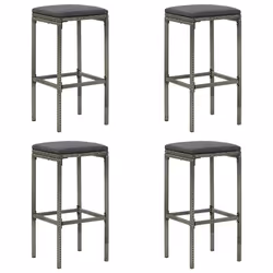 vidaXL Set Bar da Giardino 5 pz con Cuscini Grigio - Vista aggiuntiva 3