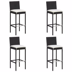 vidaXL Set da Bar da Giardino 5 pz con Cuscini Nero - Vista aggiuntiva 3