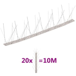 vidaXL Set Dissuasori per Uccelli e Piccioni 20 pz Acciaio 5 File 10 m