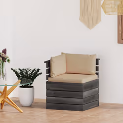 VidaXL 3061650 panca da esterno Legno, Tessuto, Poliestere