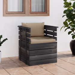 VidaXL 3061722 panca da esterno Legno, Tessuto, Poliestere